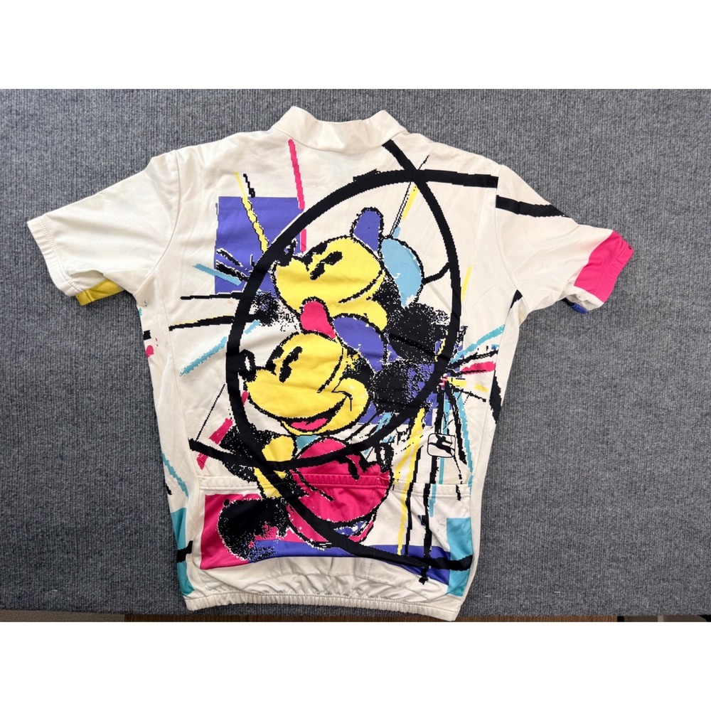 Vintage Giordana Mickey Mouse Cycling Jersey Y2K Disney White Graphic Mens L XL